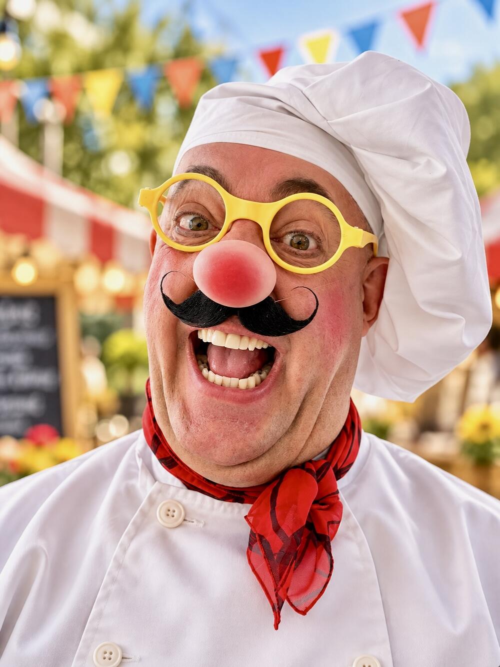 Fernando Le chef cuisinier Loufoque, animation clownesque en déambulatoire